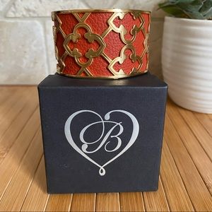 Brighton Christo Cuff Bracelet Gold Orange NWT
